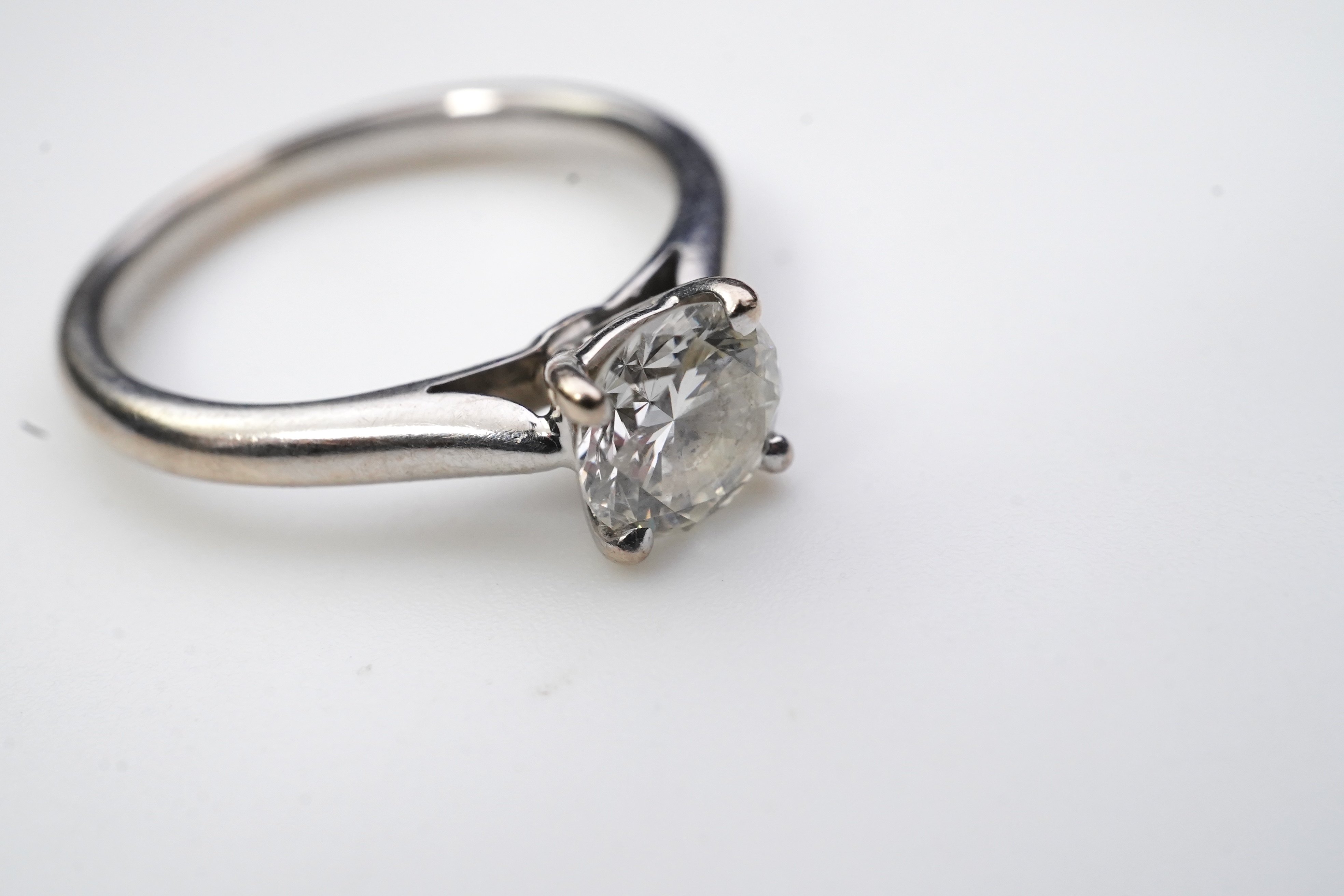 A solitaire diamond ring